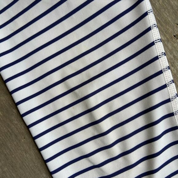 Scorpio Sol Womens Leggings Size XS Navy Blue White Striped Cropped Length - Picture 6 of 9